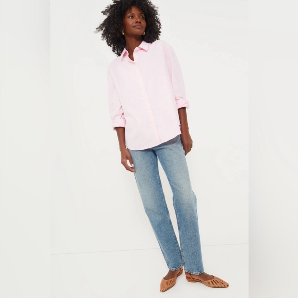 TUCKERNUCK Pink Oxford Nadine Boyfriend Button Down Shirt Womens size XXS